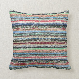 Granny's Rag Rug Throw Pillow