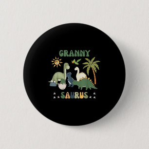 Grannysaurus T Rex Dinosaur Granny Saurus Family M 2 Inch Round Button