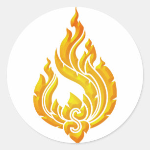 Granok Flames Classic Round Sticker