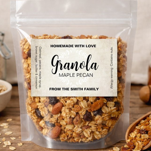 Granola Customizable Homemade Label Gran001brt (Creator Uploaded)