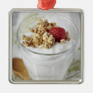 Granola, Oats, Toasted, Fruit, Berry, Raspberry, Metal Ornament