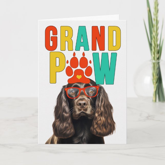 GranPAW Chocolate Cocker Funny Grandparents Day Holiday Card (Front)