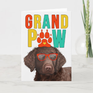 GranPAW Curly Coated Dog Funny Grandparents Day Holiday Card
