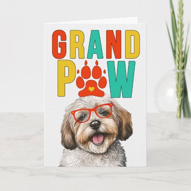 GranPAW Havanese DOG Funny Grandparents Day Holiday Card (Front)