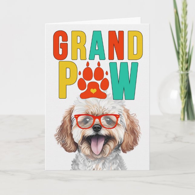 GranPAW Maltipoo Dog Funny Grandparents Day Holiday Card (Front)