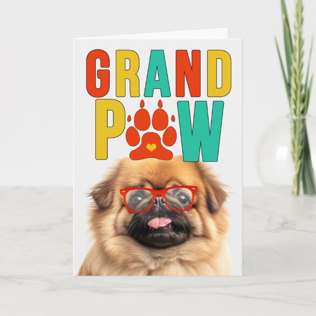 GranPAW Pekingese Dog Funny Grandparents Day Holiday Card (Front)
