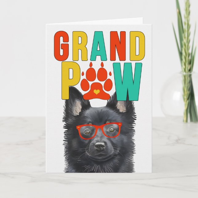 GranPAW Schipperke Dog Funny Grandparents Day Holiday Card (Front)