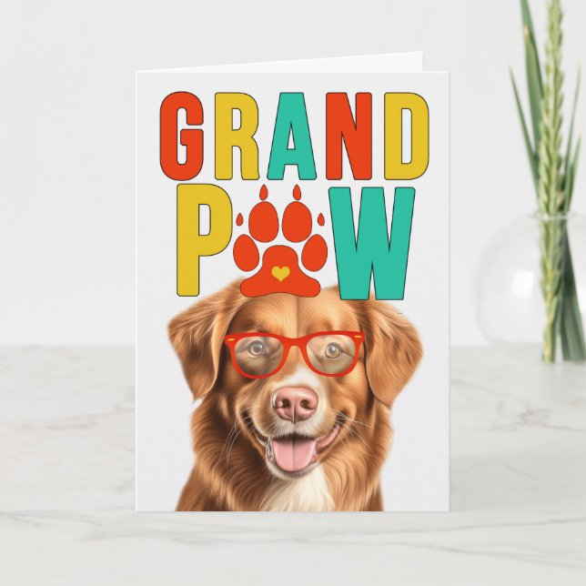 GranPAW Tolling Retriever Funny Grandparents Day Holiday Card (Front)