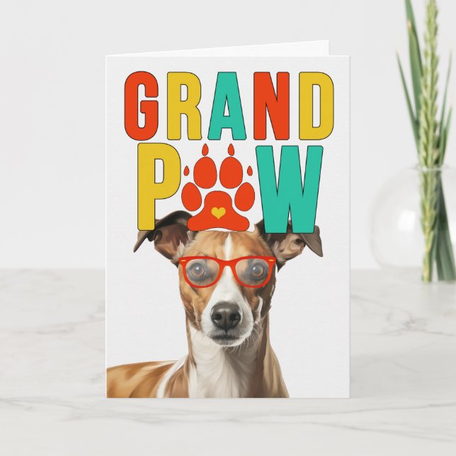 GranPAW Whippet Dog Funny Grandparents Day Holiday Card (Front)