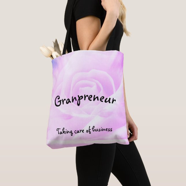 Granpreneur floral design tote bag (Close Up)