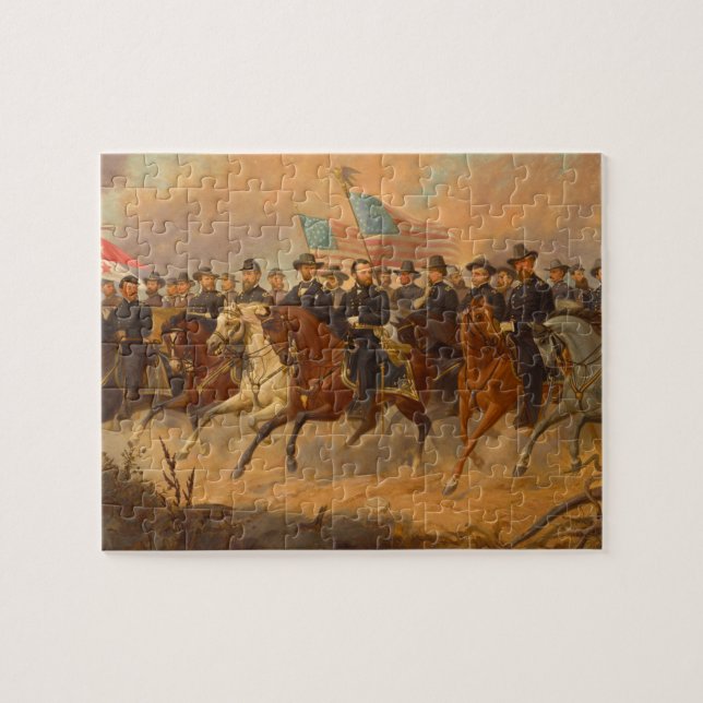 Grant and His Generals by Ole Peter Hansen Balling Jigsaw Puzzle (Horizontal)