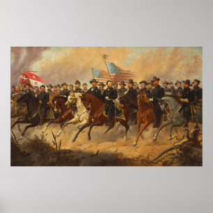 Grant and His Generals by Ole Peter Hansen Balling Poster