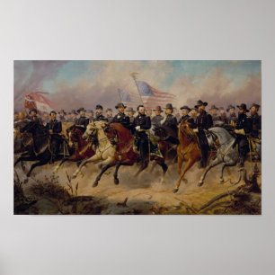Grant and His Generals Painting Poster