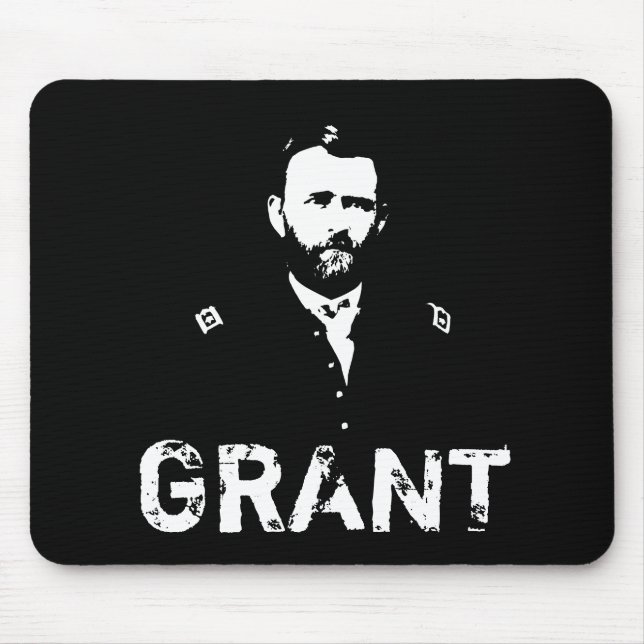 Grant -- Black and White Mouse Pad (Front)