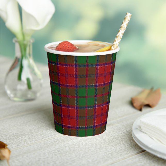 Grant Clan Scottish Plaid Pattern  Paper Cups (Insitu)