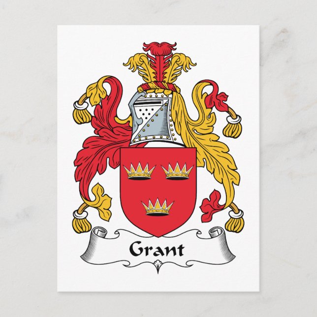 Grant Family Crest Postcard (Front)