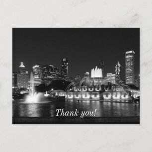 Grant Park Chicago Grayscale Thank You Postcard