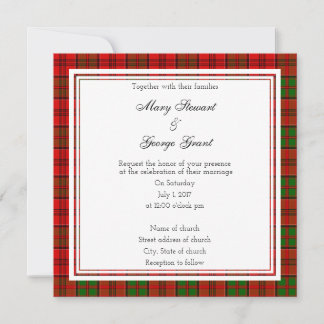 Grant Scottish Wedding Square Invitation