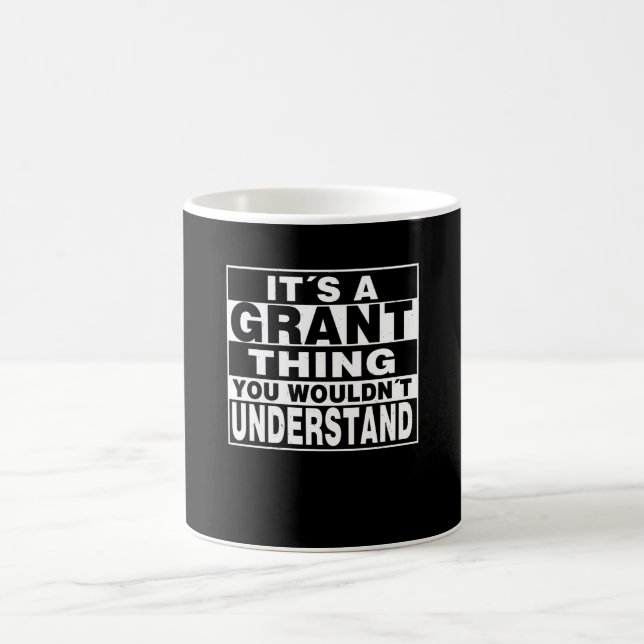 GRANT Surname Personalized Gift Coffee Mug (Center)