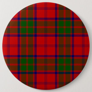 Grant tartan red green plaid 6 inch round button