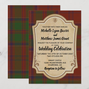 Grant Tartan Wedding Invitation