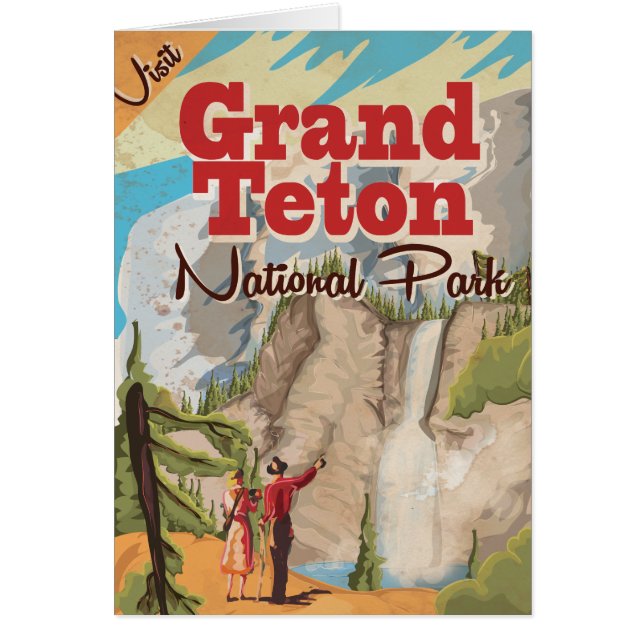 Grant Teton national park Vintage Travel Poster (Front)