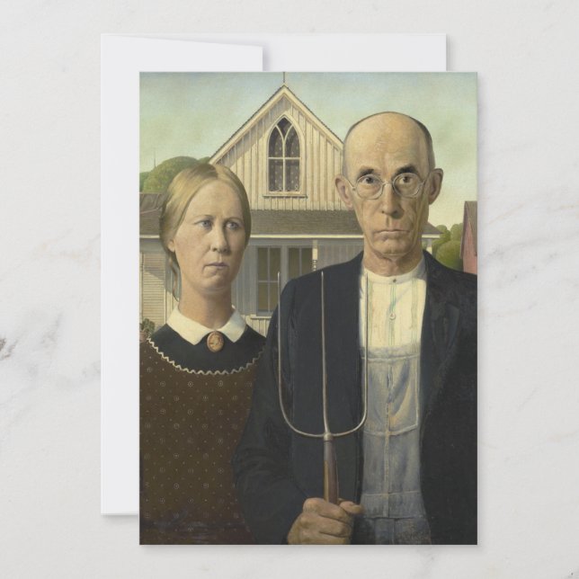 Grant Wood - American Gothic Thank You Card (Front)