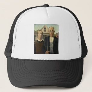 Grant Wood - American Gothic Trucker Hat