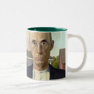 Grant Wood "American Gothic" Two-Tone Coffee Mug