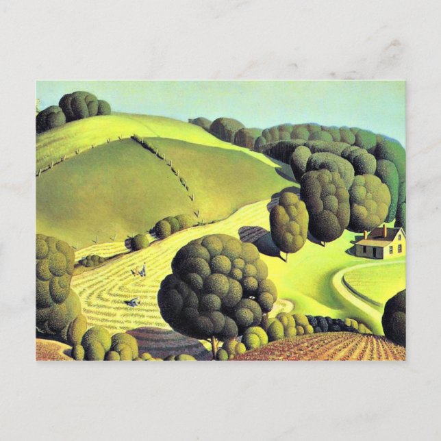 Grant Wood artwork, Young Corn Postcard (Front)