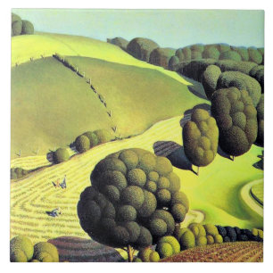 Grant Wood artwork, Young Corn, Tile