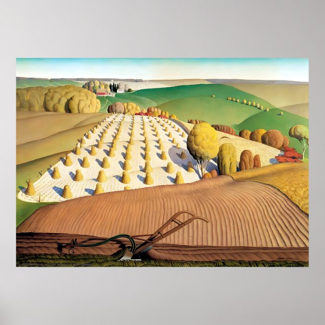 Grant Wood – Fall Plowing Poster (Front)