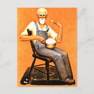 Grant Wood - Grandpa eating popcorn, Postcard