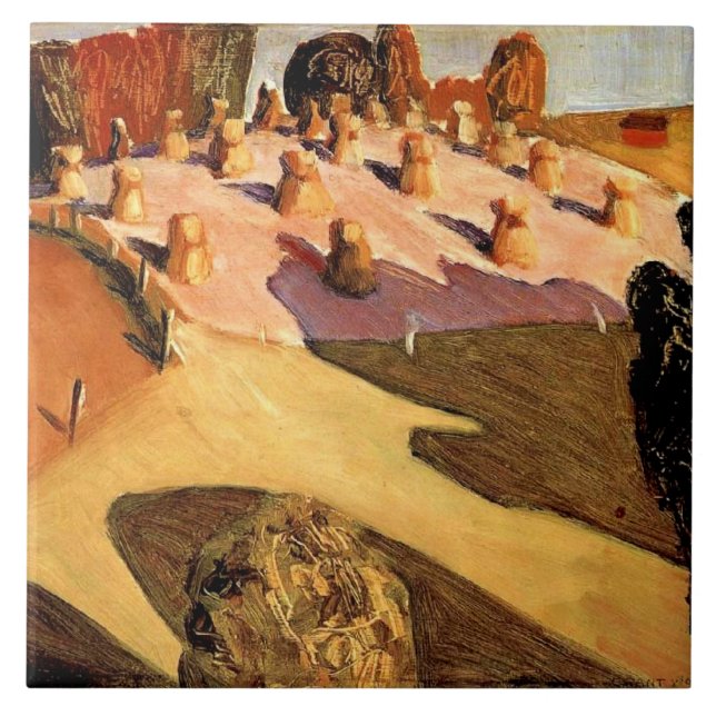 Grant Wood - Iowa View, fine art Tile (Front)