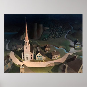 Grant Wood Midnight Ride Paul Revere Fine Art Poster