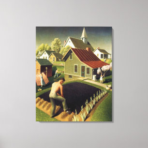 Grant Wood - Spring in Town Canvas Print