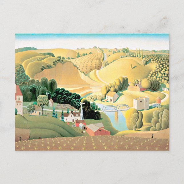 Grant Wood - Stone City, Iowa Carte Postale (Devant)
