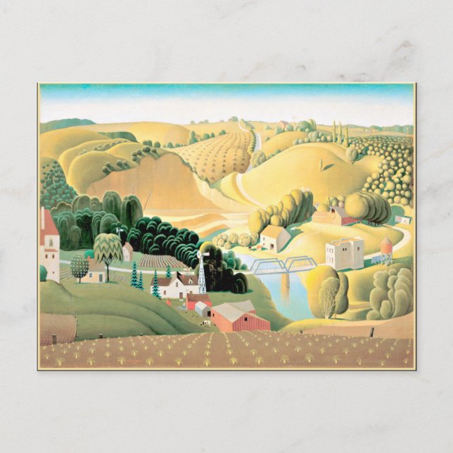 Grant Wood - Stone City, Iowa Postcard (Front)
