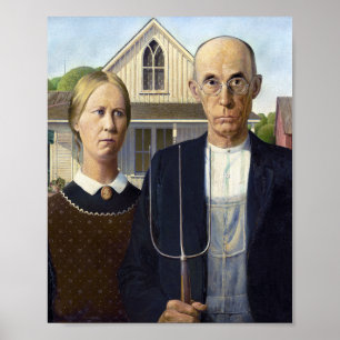 Grant Wood's American Gothic (1930) Poster