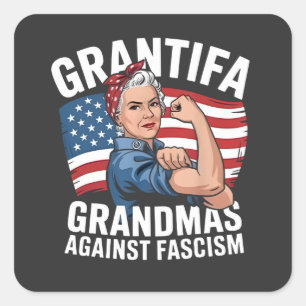 Grantifa Grandma Against Facism No King USA Square Sticker
