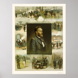 Grant's Career Scenes by L. Prang & Company 1885 Poster