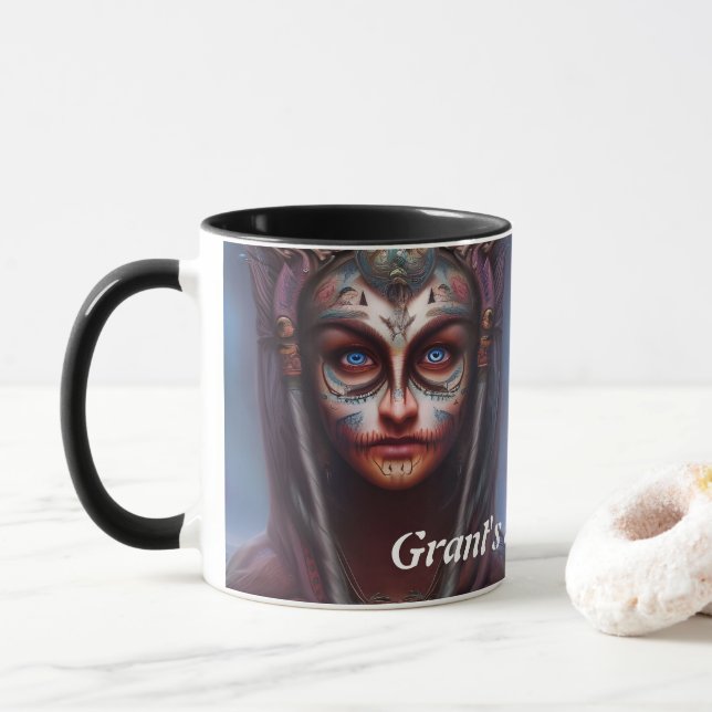 Grant's Morning Tea Personalized Customizable Mug (With Donut)