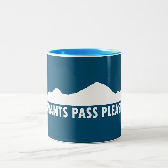 Grants Pass Oregon Please Two-Tone Coffee Mug (Center)