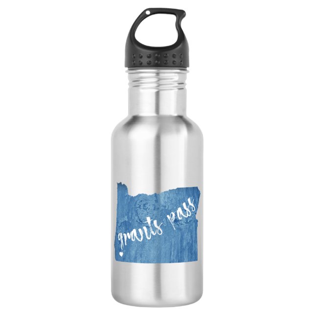 Grants Pass Oregon Wood Grain 532 Ml Water Bottle (Front)