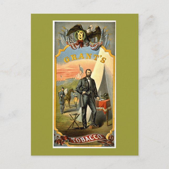 Grants Tobacco ad vintage 1874 Postcard (Front)