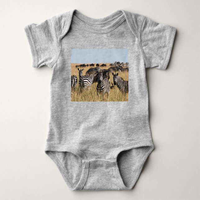 Grant's Zebra Baby Bodysuit (Front)