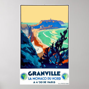 Granville,France, Monaco of the north, vintage Poster
