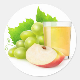Grape and apple juice classic round sticker