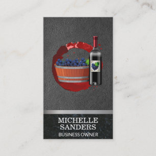 Grape Barrel Wine Bottle Wine Stain Business Card