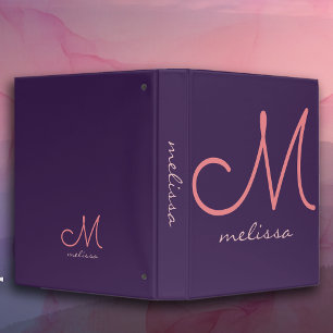 Grape Binder with Script Name & Big Initial